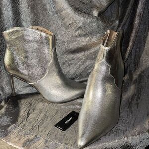 Express Silver Ankle Boots
